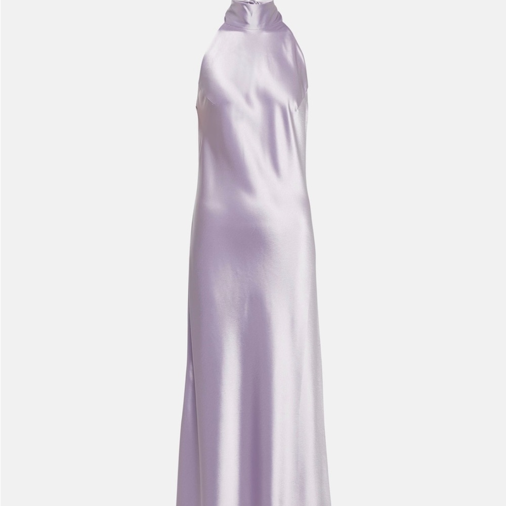 Galvan Sienna Satin Midi Dress Sz 36 in Lilac